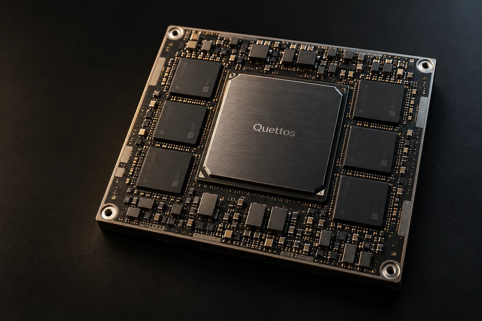 Quettos processor concept with a graphite package and surrounding memory chips